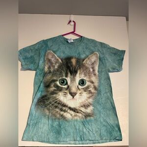 The mountain cat tee teal tie dye sz L